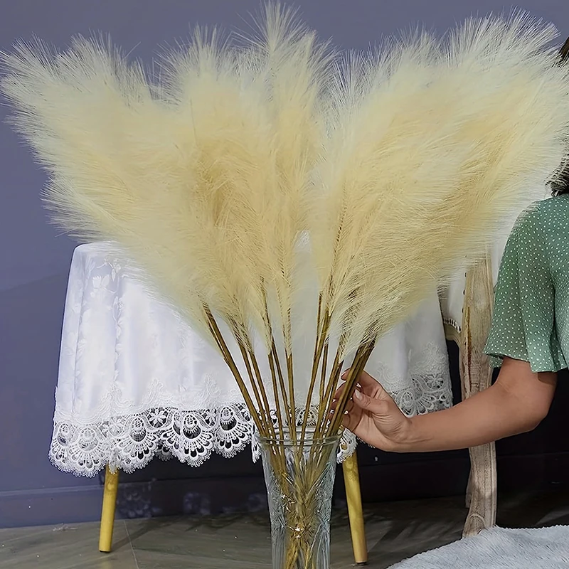 3 vidlice/počítače umelé pampas trávnaté kytice 110 cm novoročné sviatočné svadobné večere Domov Ozdobenie simulácie rastlín Silk Flowers Reed