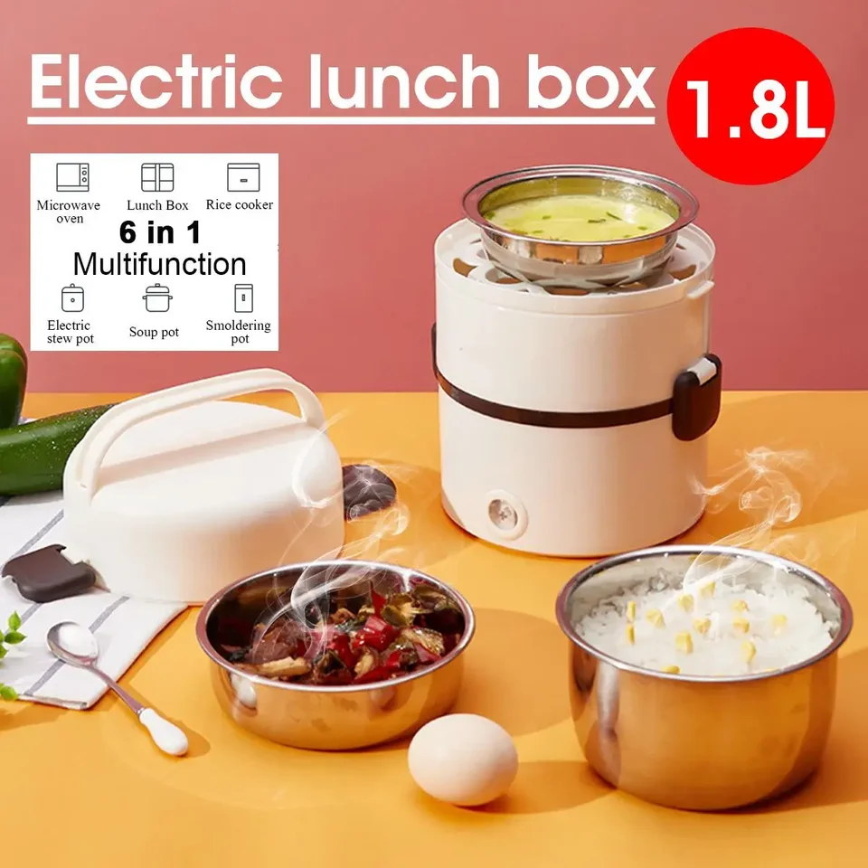 3 vrstvy 1,8 l z nehrdzavejúcej ocele Elektrické ryžové variče prenosné jedlo pre prenosné jedlo Thermálne kúrenie obedové boxy Food Cytle Cytleer 250W