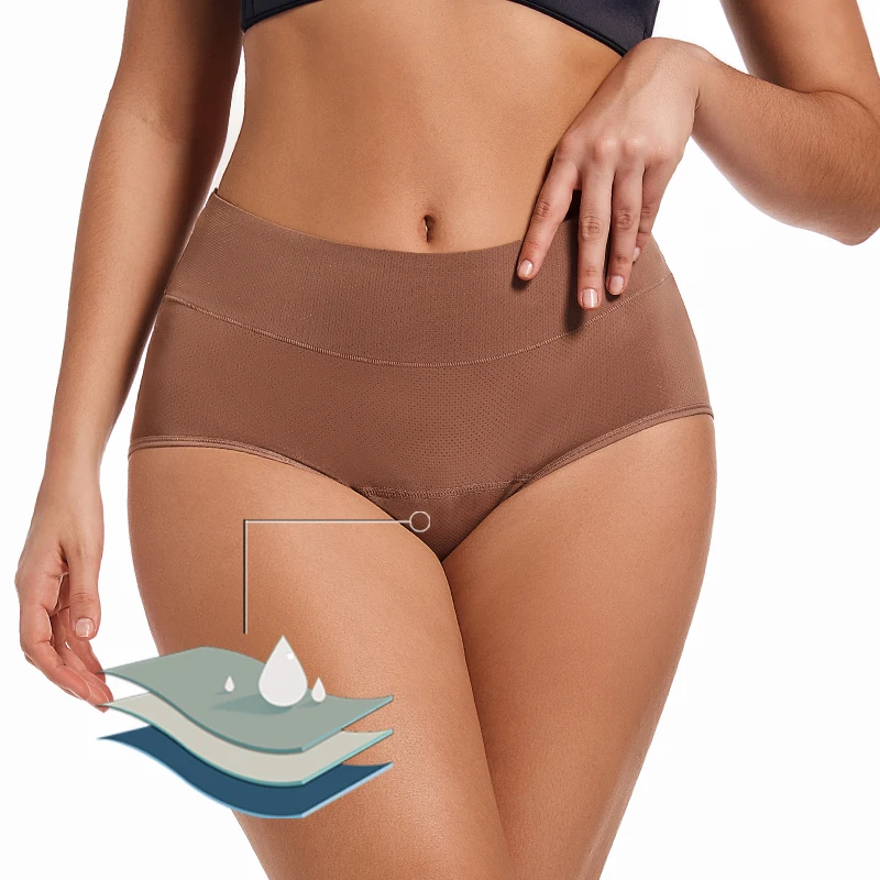 3 vrstvy Ženy Underwear Absorpcia materská fyziologická inkontinencia priedušné nohavičky nepremokavé menštruačné nohavičky