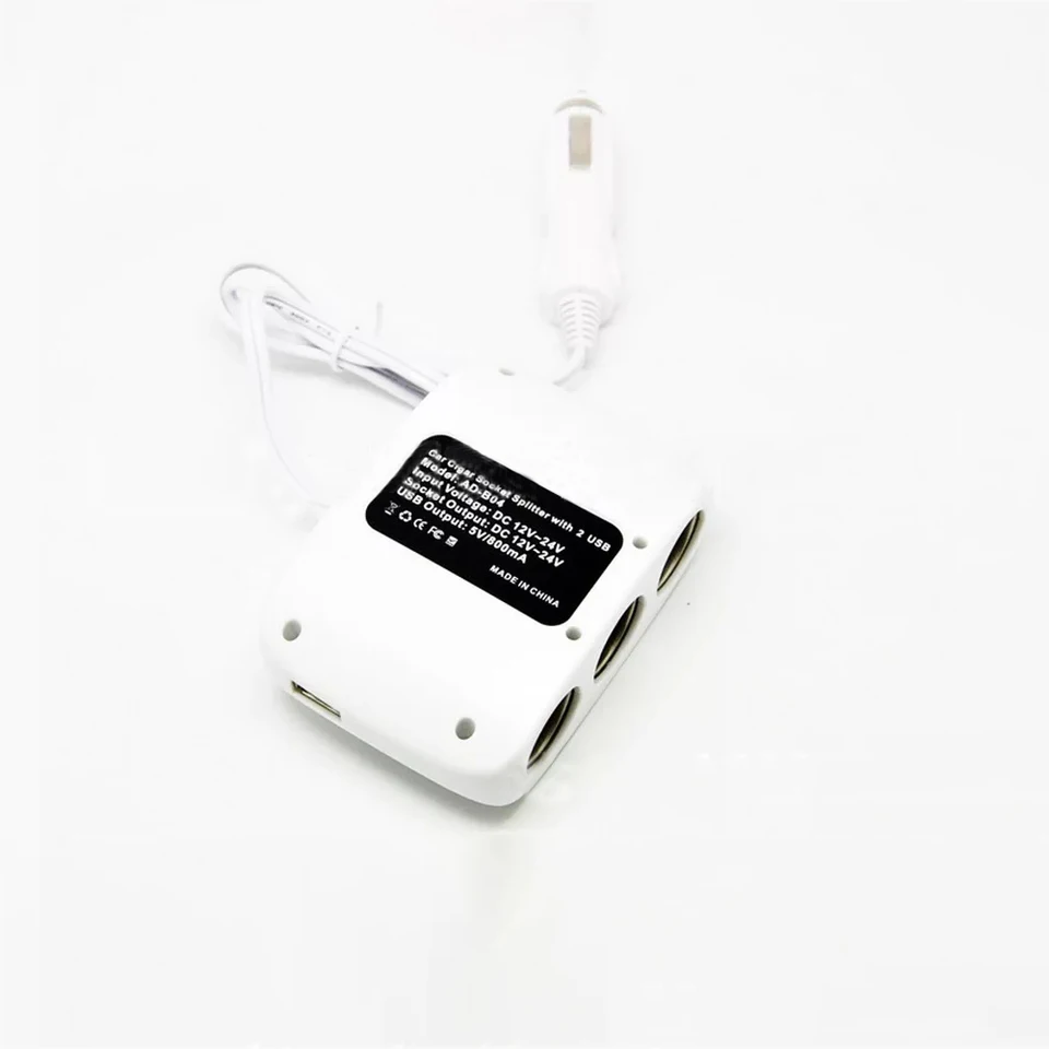 3 -Way Auto 120 W Cigaret Cigaret Sutliter Splitter 12 24 V Skladanie na nabíjačku automobilu s nezávislým vypínačom (WHI (WHI