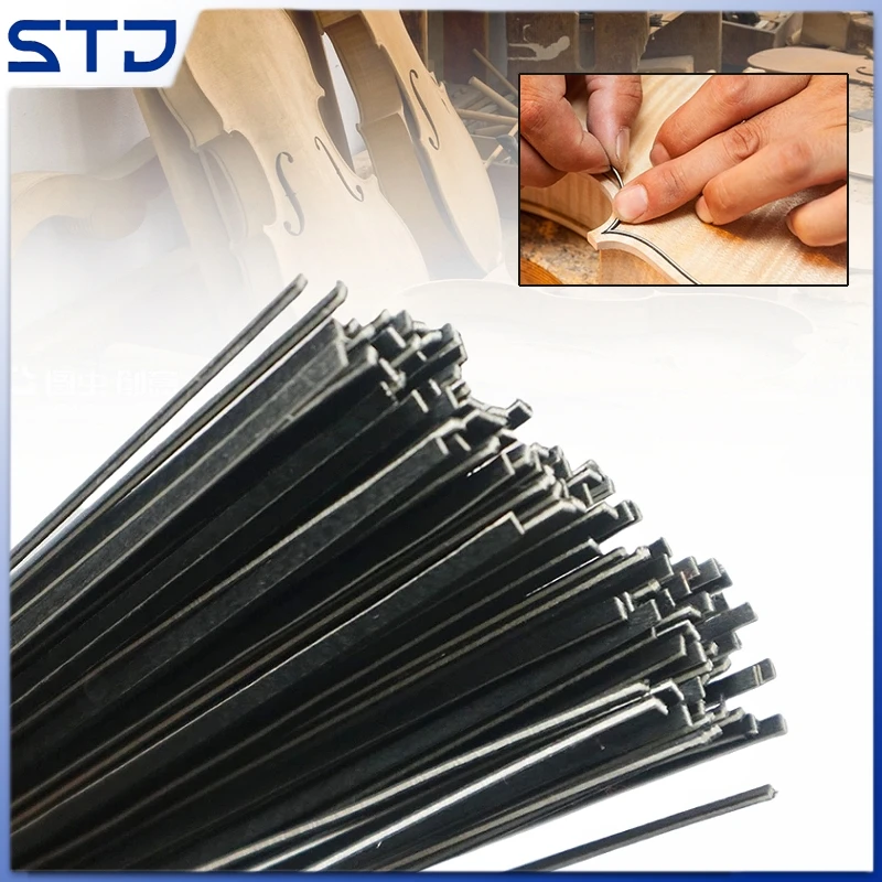 30/10PC Cello Viola Viola Husle Maple Wood Ebony Purflings Black White Black Drevené prúžky DIY Husľové diely 2.5*1,2*970 mm