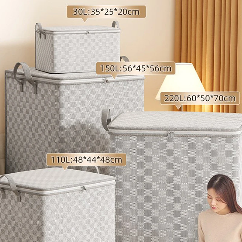 30-220 l Veľká kapacita netkaného prikrývky Storage s taškou s vekom skladacie šaty prikrývka prikrývka Balenie Obalu
