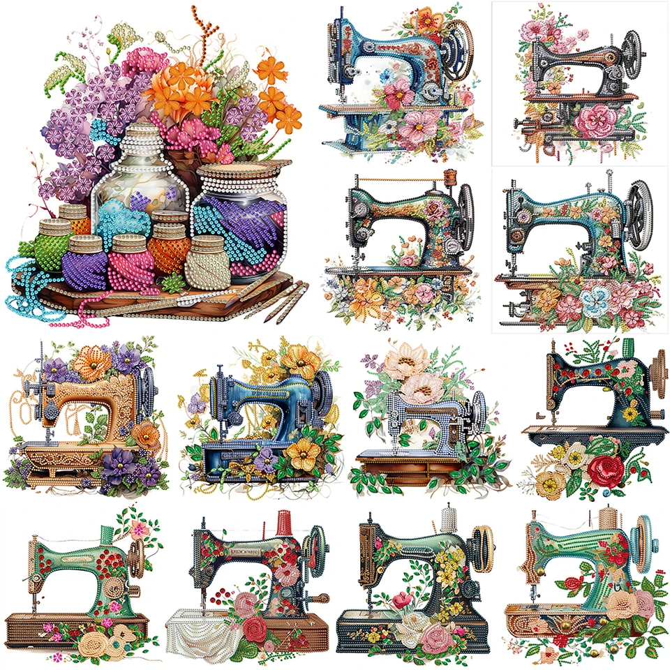 30*30 cm 5D DIY Čiastočné špeciálne tvarované vŕtačku Drimand Maľba šijací stroj Domáca dekorácia Art Craft Mosaic Painting