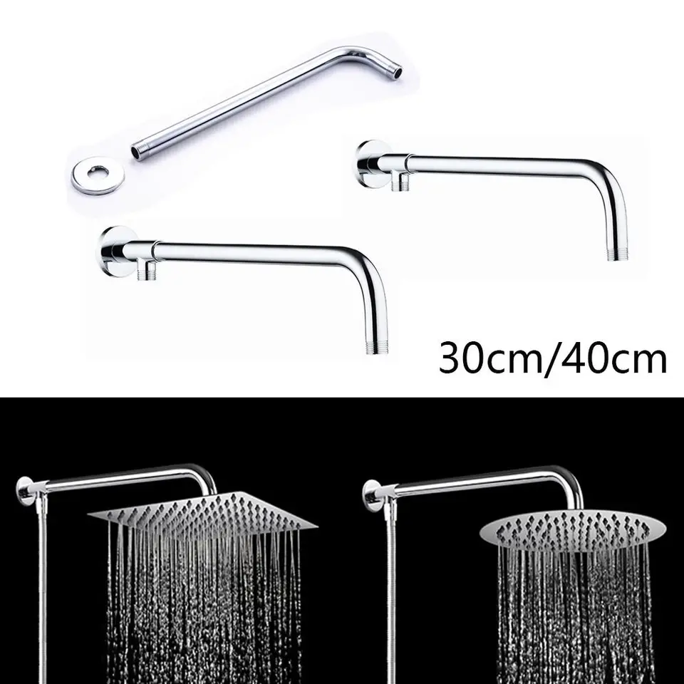 30/40 cm nástenné sprchovacie ruky namontované na stene G1/2 Roztiahnite vodné vstupné trubice sprchova hlava Bar kúpeľňa Dážď na predĺženie hlavy
