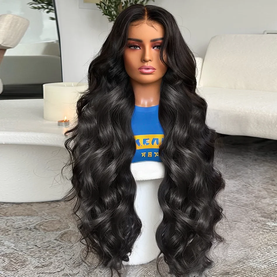30 40 palcov 250 Hustota tela vlny 13x6 HD Priehľadná čipka Čelné parochne Human Hiar 13x4 čipka predného bez Glueless 5x5 čipk