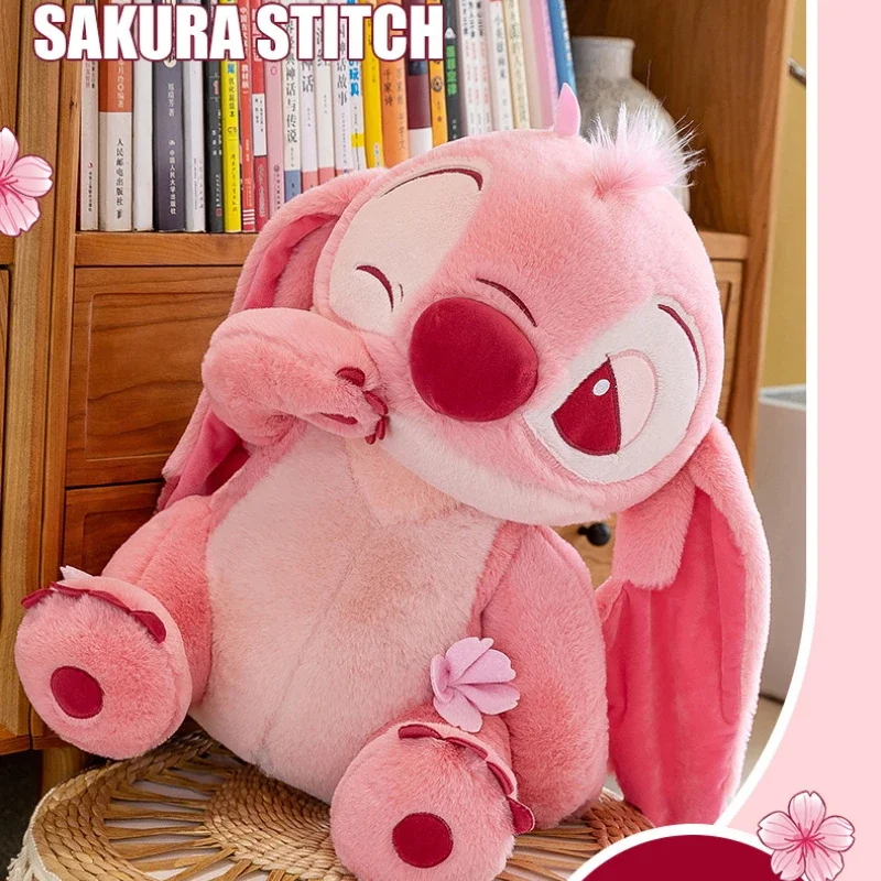 30/45 cm Kawaii Disney Stitch Peluch Toy Cartoon Anime Stitch Pink Sakura Series Decor