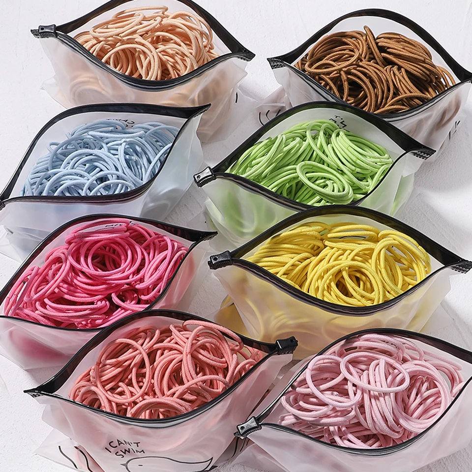 30/50/100 pcs Girls Candy Color Hair Bands Vlasové príslušenstvo 3,8 cm elastické gumové pásmo vlasové pásy Kadéry Deti