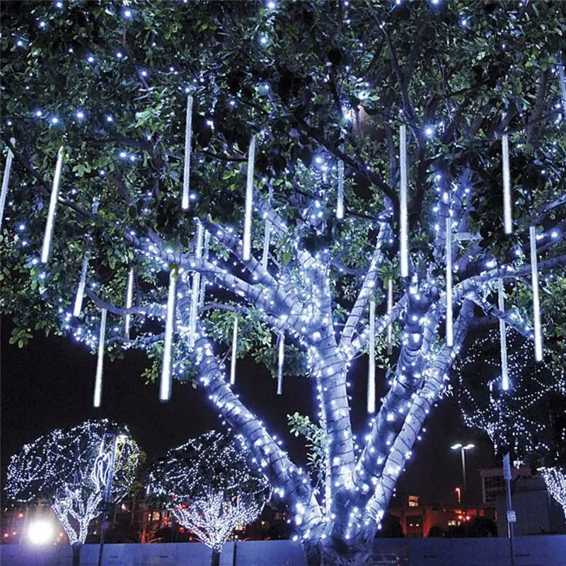 30/50 cm 10 trubicových meteorových sprchovacích sprchovacích sprchovacích prúrov Led Svetlá vianočný stromček dekorácie pouličné girlandy pre dekora