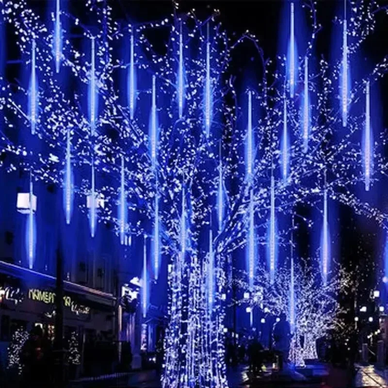 30/50 cm 8Tubes Meteor Shower Dažď LED Fairy String Lights Street Garlands vianočné stromče