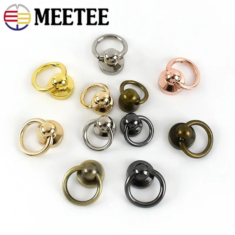 30/50ks Meettee 8/10 mm O kovové kovové vrecká Nivet nechtová spona otočné skrutkové cvočky kabelky na reťaze