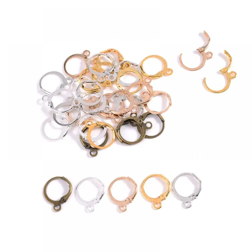 30/60ks 12x14 mm medené francúzske náušnice Hook Uší na náušnici spona na základni