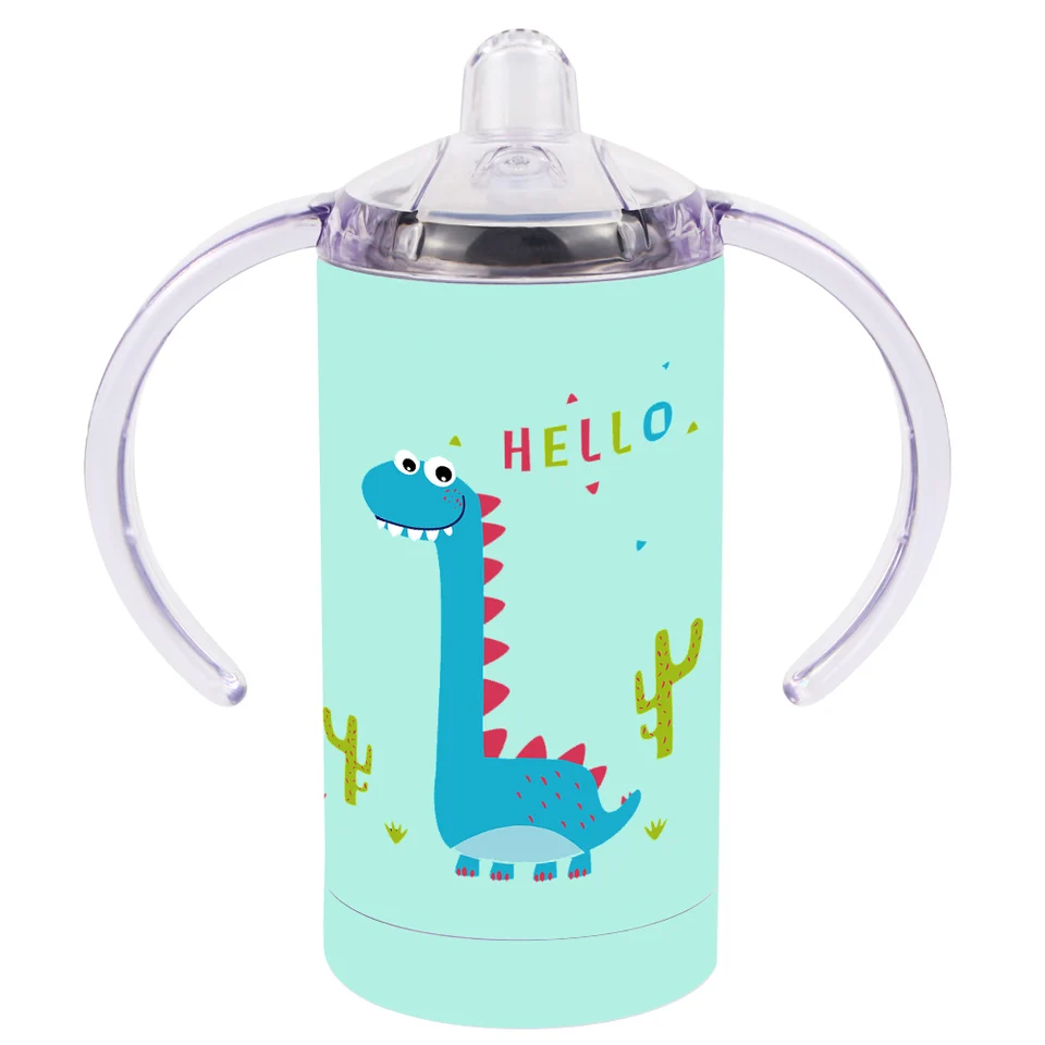 30 balení 12 oz Sublimácie sublimácie Blank Kids Sippy Cups Tumbler s dvoma držadlami/dvojitou stenou SS Vákuová izolovaná baby fľaša-u zásoby
