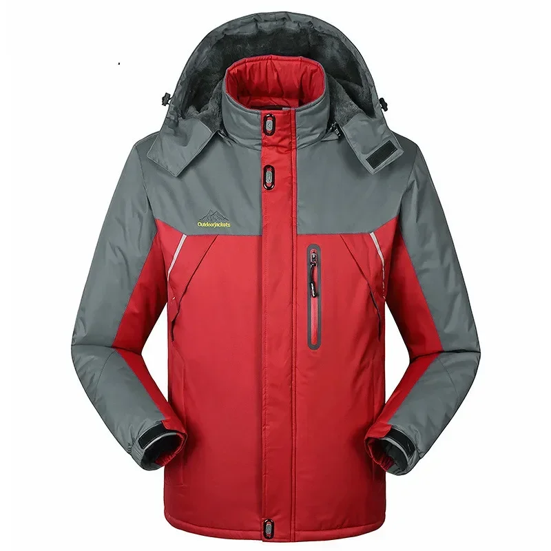 -30 C Fit plus hrubý zamatový down a parka Coat 6xl 7xl 8xl 9xl 2023 Teplý zimný bunda nepremokavý veterný veterný breaker