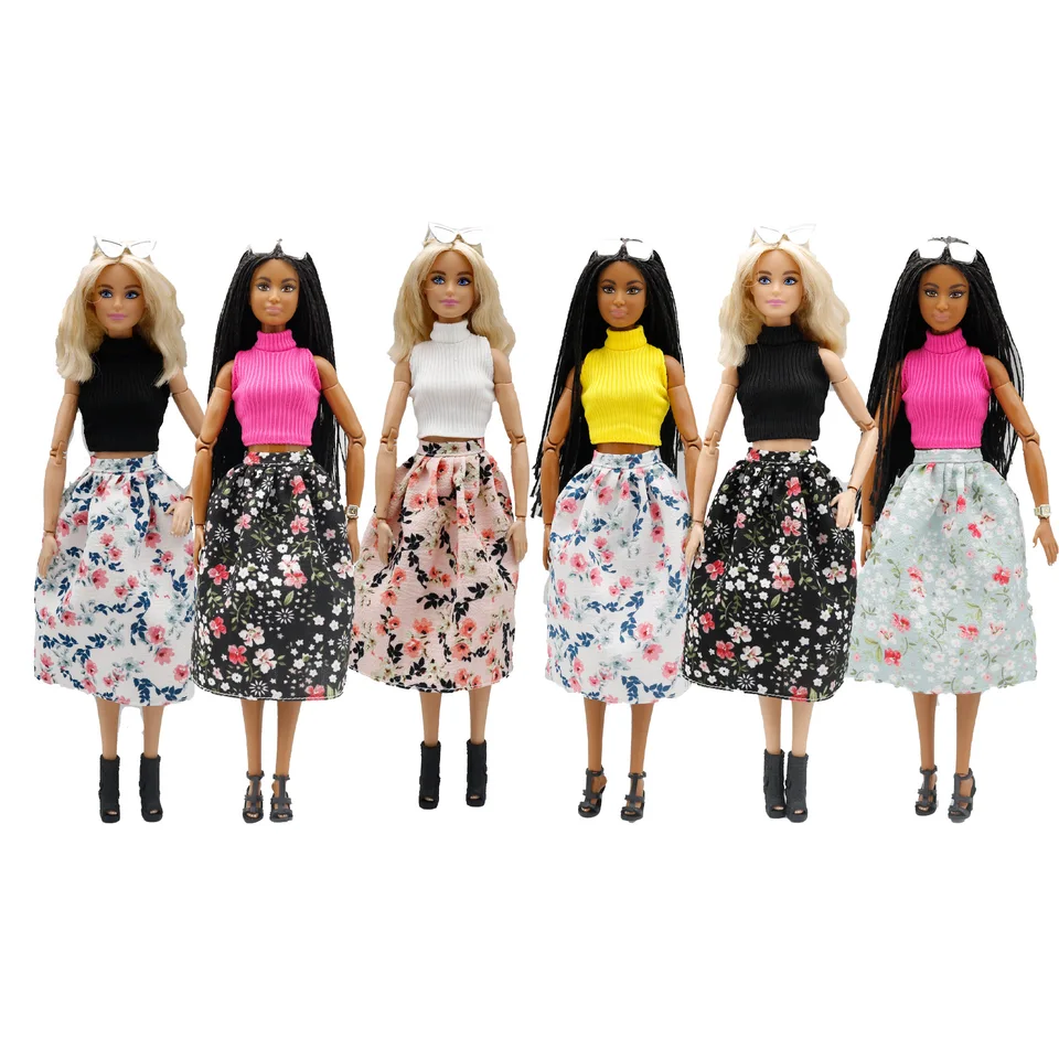 30 cm 1/6 Doll Clothing for Barbie šaty módne obleky pruhovaný korytnačka