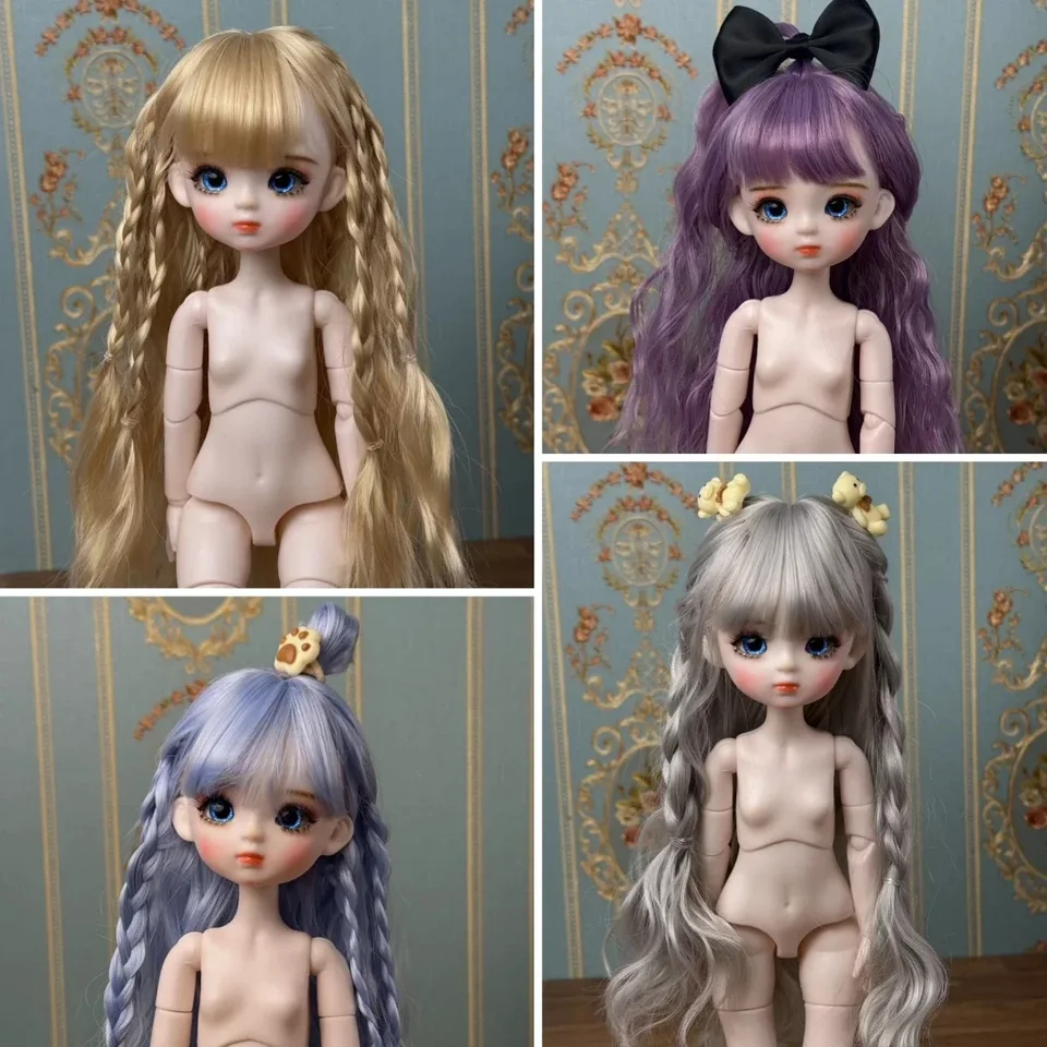 30 cm ručne vyrobená make -up bábika s rôznymi farbami vlasov 1/6 BJD Doll Girl Gift, bábiky pre dievčatá (voliteľné oči pre bábiky)