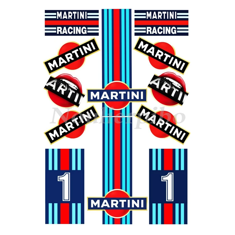 30 cm set dus-cut martini závodné nálepky PVC Automatické moto pruhy Exteriér vinylové nálepky tela Podpora súkromného prispôsobenia