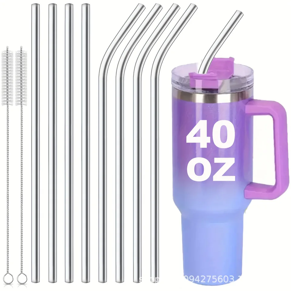 30 cm strieborná slama opakovane použiteľná z nehrdzavejúcej ocele Slama Zdravé pitie Slamky smoothies