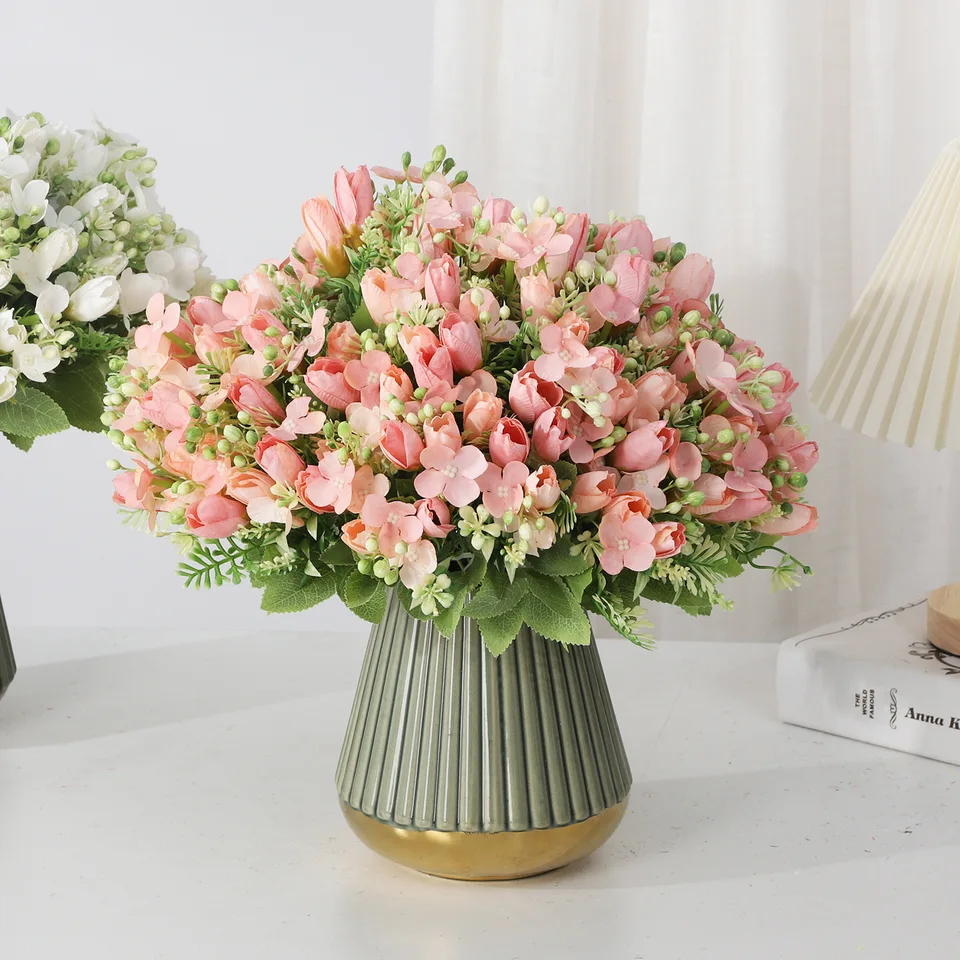 30 cm umelé kvety magnólia raffia tulipány kvety svadobný dom dekoratívne kytice kvety domáca dekorácia