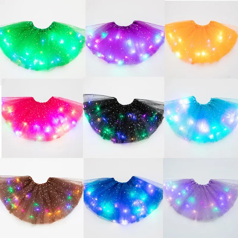 30 cm žiariace svetlo tutu sukne rozprávkové kostýmy deti Light up sukňa svadobná narodeninová oslava Cosplay princezná dievča tutu sukne