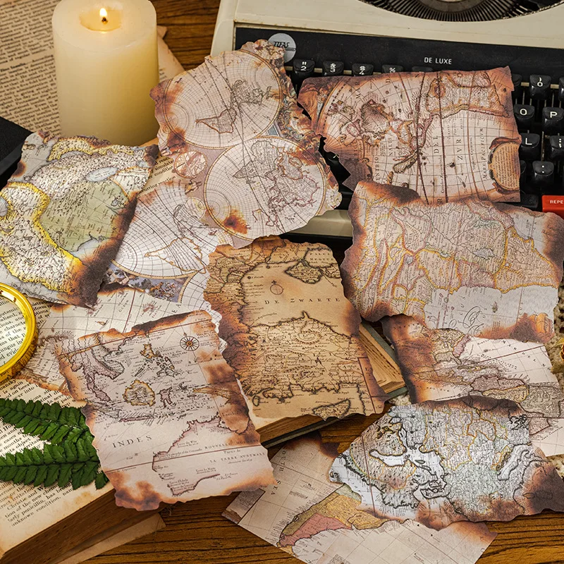 30 listov Vintage nepravidelný tvar horieť téma Dekoratívny papier DIY Scrapbooking Denník Základný papier