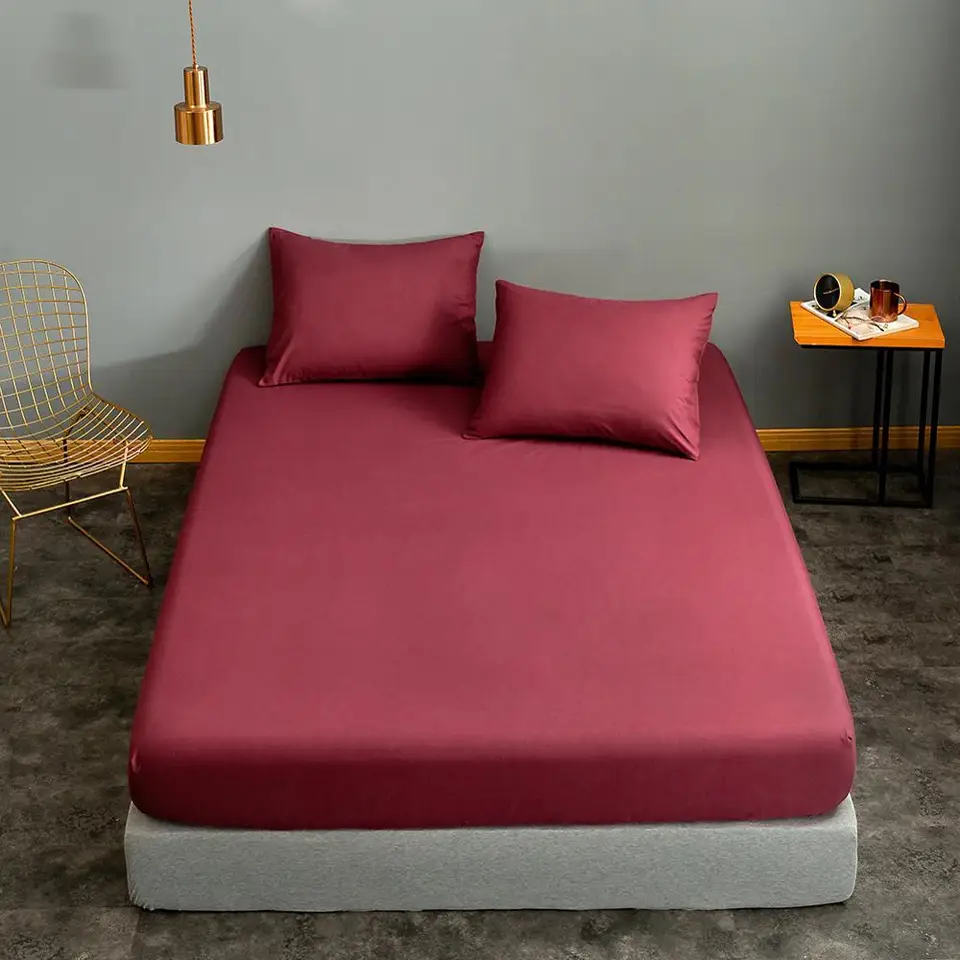 30 matracový kryt 160 * 200 Víno červená masová farba lencol CAMA CASAL pre jednotlivé/kráľovné/kráľ posteľná lôžka vankúšový skrink House