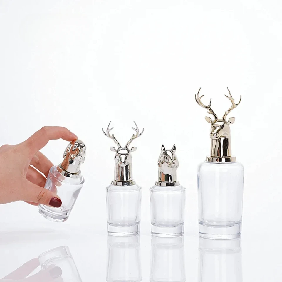 30 ml/50 ml/100 ml parfumové fľašové sklo 13 mm15 mm bajonetová fľaša s pranným krytom Ram's Ram's Cover Rebilble Bottle Spray fľaša