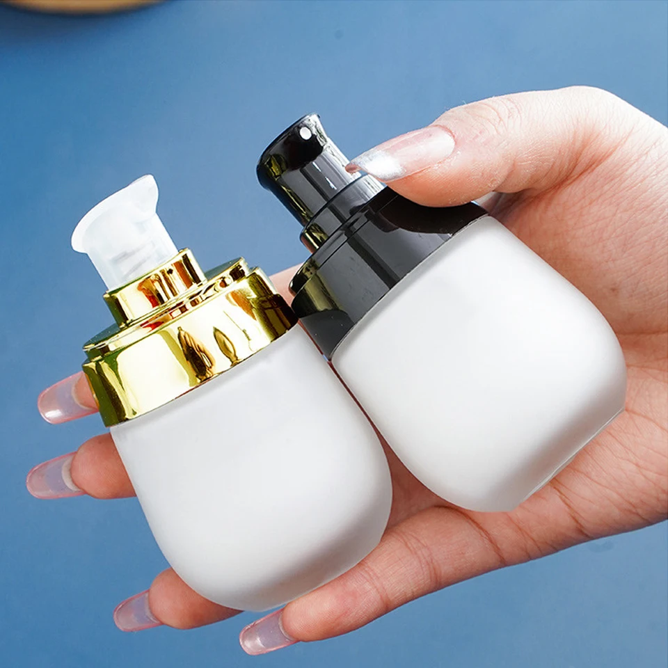 30 ml matný sklenený krém na fľašu prepravujte vzduchové čerpadlo kozmetika kozmetika fľaša priehľadná prázdna kontajner na tvár s krémom na doplnenie fliaš