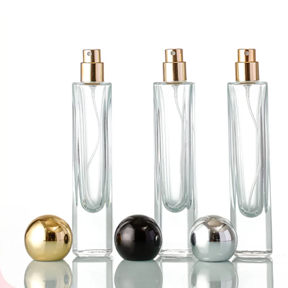 30 ml valcové parfumy doplňujúce fľašu Priehľadné sklenené parfumové fľaša prenosný prenosný postrek prázdny fľaša na doplňovanie fľaše