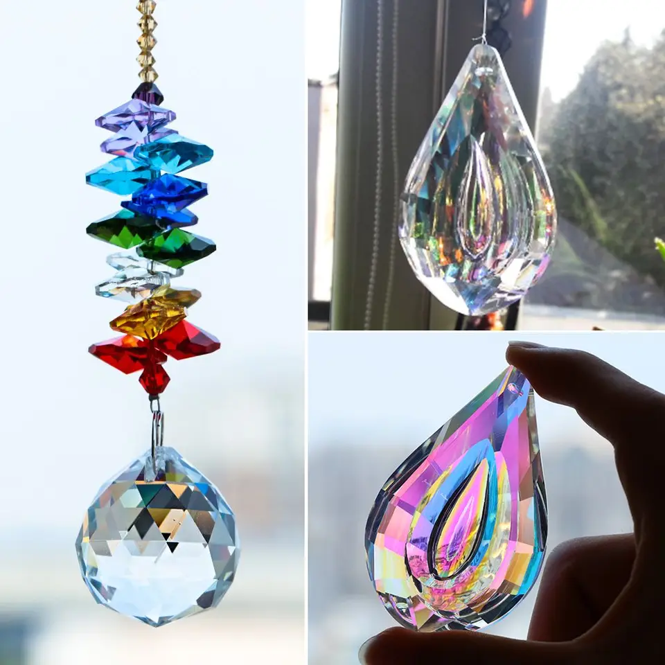 30 mm luster krištáľový guľôčkový loptičku Slnko Catcher Rainbow Maker okno zavesenie ozdoby Čakra kaskáda slnečné catcher Domáca záhrada Výzdoba
