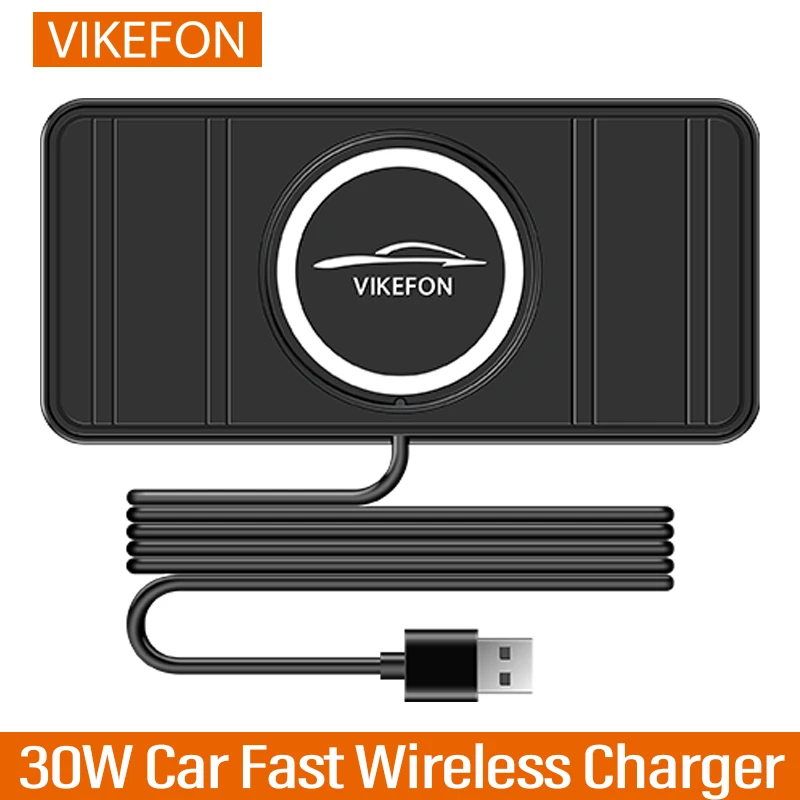 30 W bezdrôtová nabíjačka automobilu Mat Silikone Non-Slip Pad pre iPhone 15 14 13 Pro Max Samsung Car Wireless Phone Nabíjačka Rýchle nabíjanie
