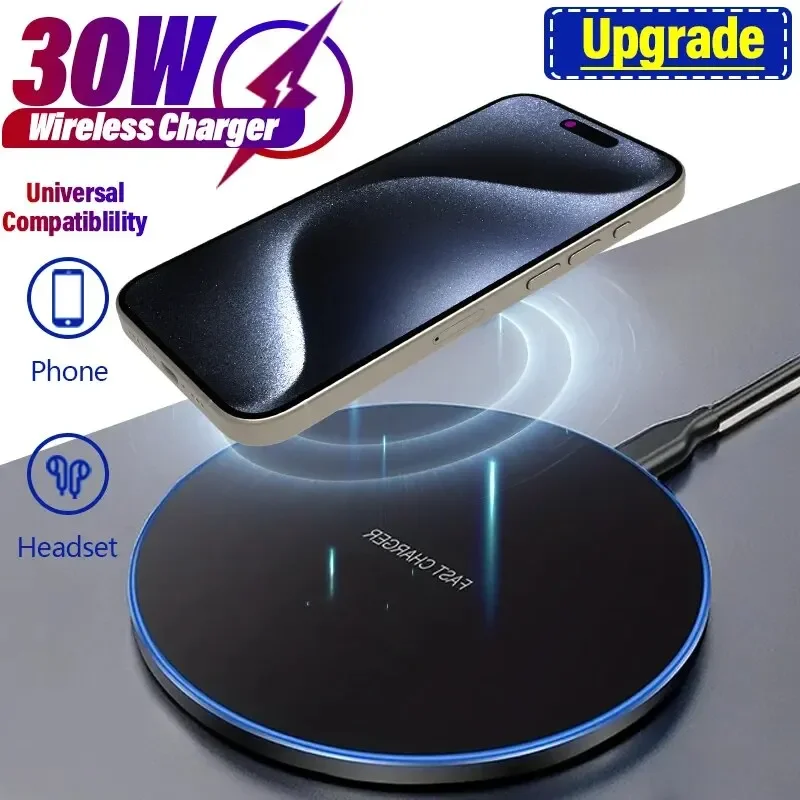 30 W bezdrôtová nabíjačka mobilný telefón nabíjačky rýchle nabíjanie Dock Station pre iPhone 15 14 13 12 11 Pro Max Samsung Xiaomi