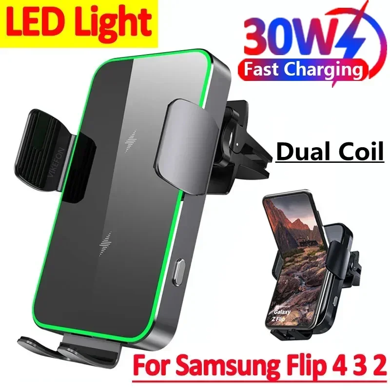 30 W bezdrôtová nabíjačka s dvoma cievkami pre nabíjačku Samsung Galaxy Z Flip 5 4 3 S22 iPhone