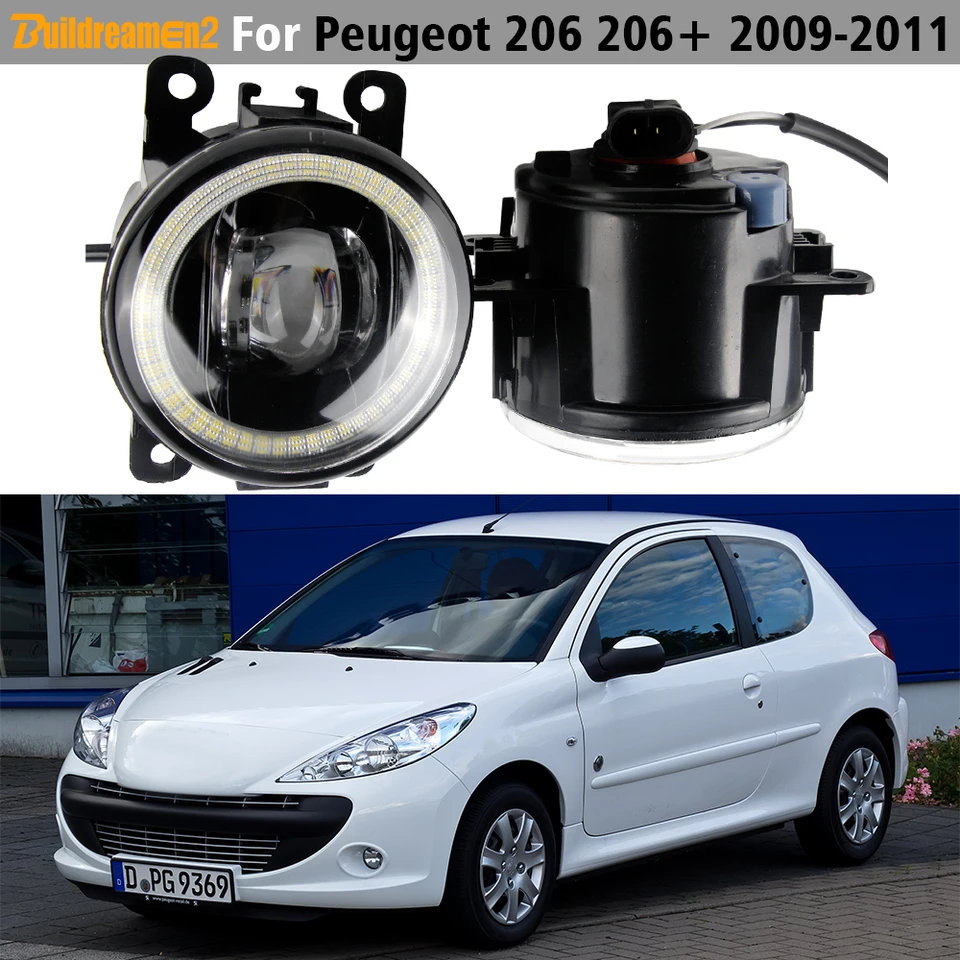 30 W predný nárazník LED šošovky Hmlové svetlo Angel Eye DRL Denná lampa 2 kusy pre Peugeot 206 206+ 2009 2010 2011