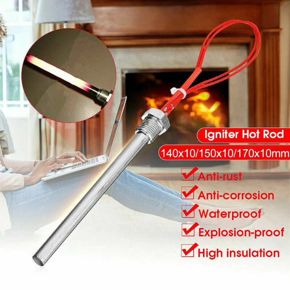 300/350W 220V Lgniter Hot Rod Drevené vykurovacie trubice z nehrdzavejúcej ocele Grill Secy Part 140*10 mm/150*10 mm/170*10 mm