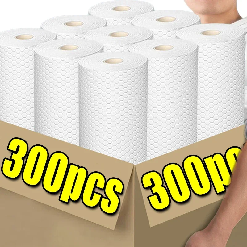 300-50 pcs Zhustivé jednorazové handry Neužité opakovane použiteľné hrnce Pans Kitchen Cleaning Cleans Super Absornt Home Auto Prany vankúšiky