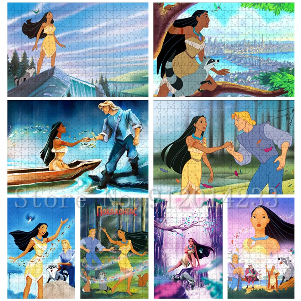 300/500/1000 kusy Disney Movies Jigsaw Puzzle pre dospelých princezná Pocahontas papiere