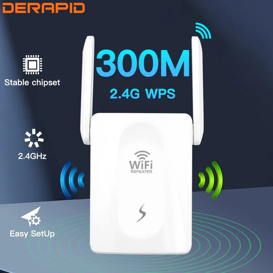 300 Mb/s WiFi Repeater 2.4 GHz Router Wireless Booster Long Range Amplifier Network Extender pre domáce/kancelárske EÚ/US Plug Easy Set