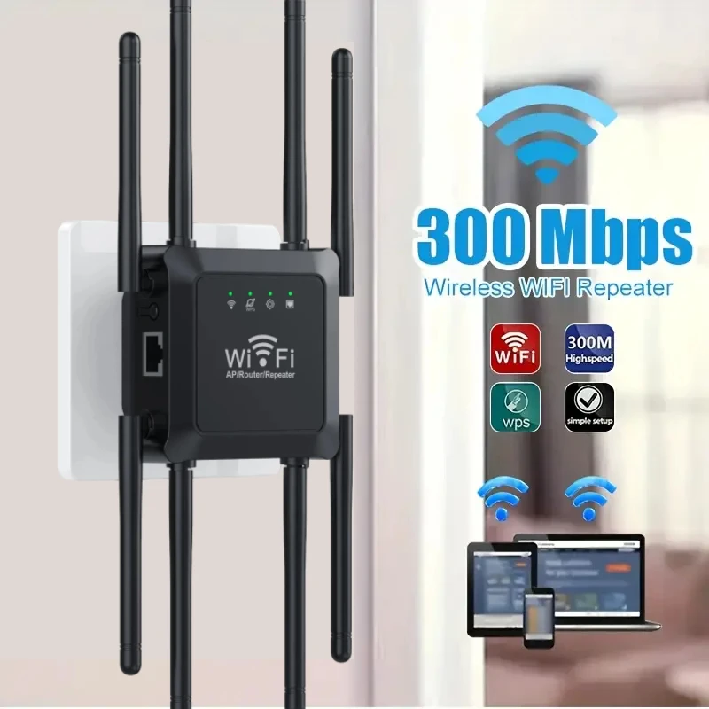 300 Mb / s WiFi Repeater Wireless WiFi Signal Repeater Extender High Gain 8 Anténa Dual-Band 2.4G Network zosilňovač WPS Router