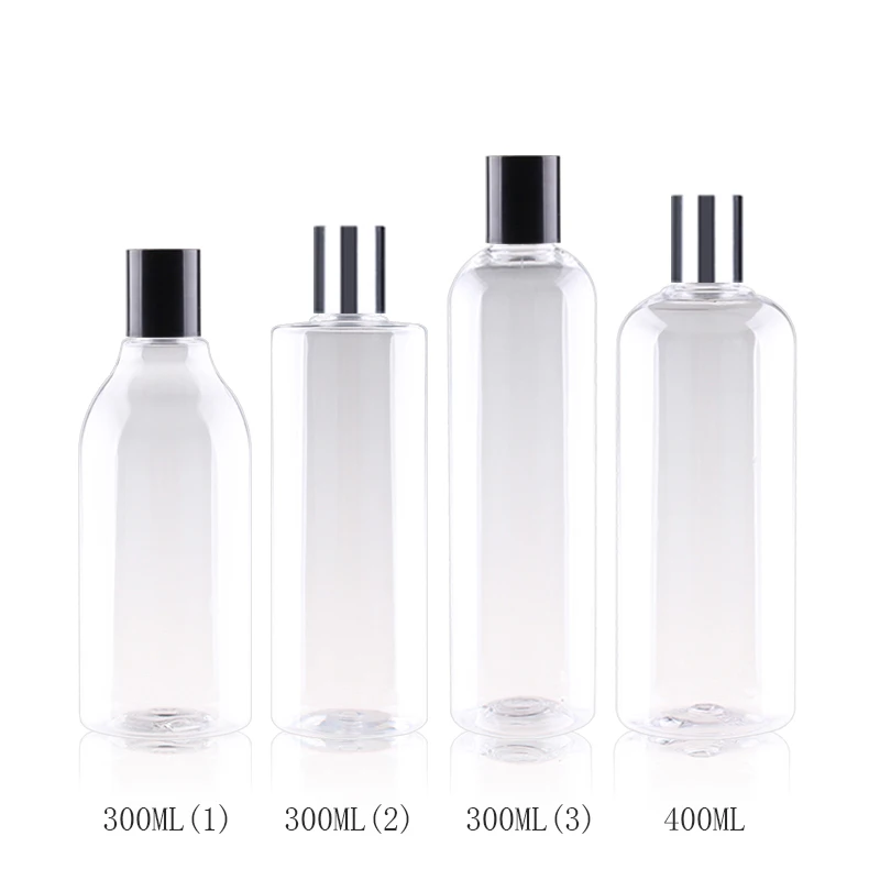 300 ml 400 ml x 20 Priehľadná kozmetická nádoba Plastové kozmetické obaly Masážový olej šampón tekuté fľaše s domácimi miláčikmi