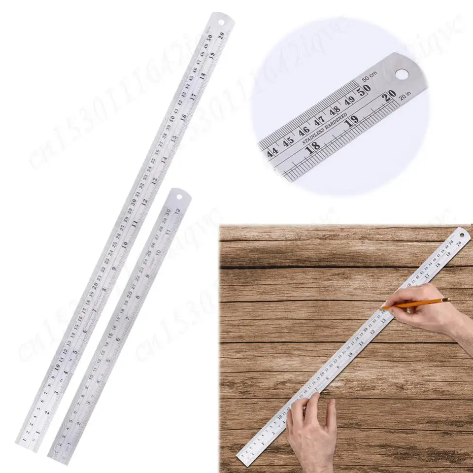 300 mm/500 mm pravítko z nehrdzavejúcej ocele Centimeter s palcami a metrickými strojármi E/M Machinistami/pravidlom pre školskú kanceláriu domov