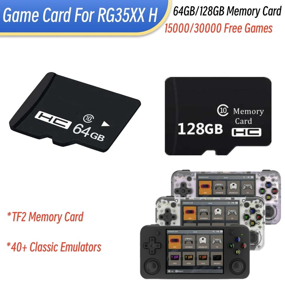 30000 bezplatná herná pamäťová karta pre RG35XX H Game Console TF2 Game Card 64 GB 128 GB Výmena opravných príslušenstiev