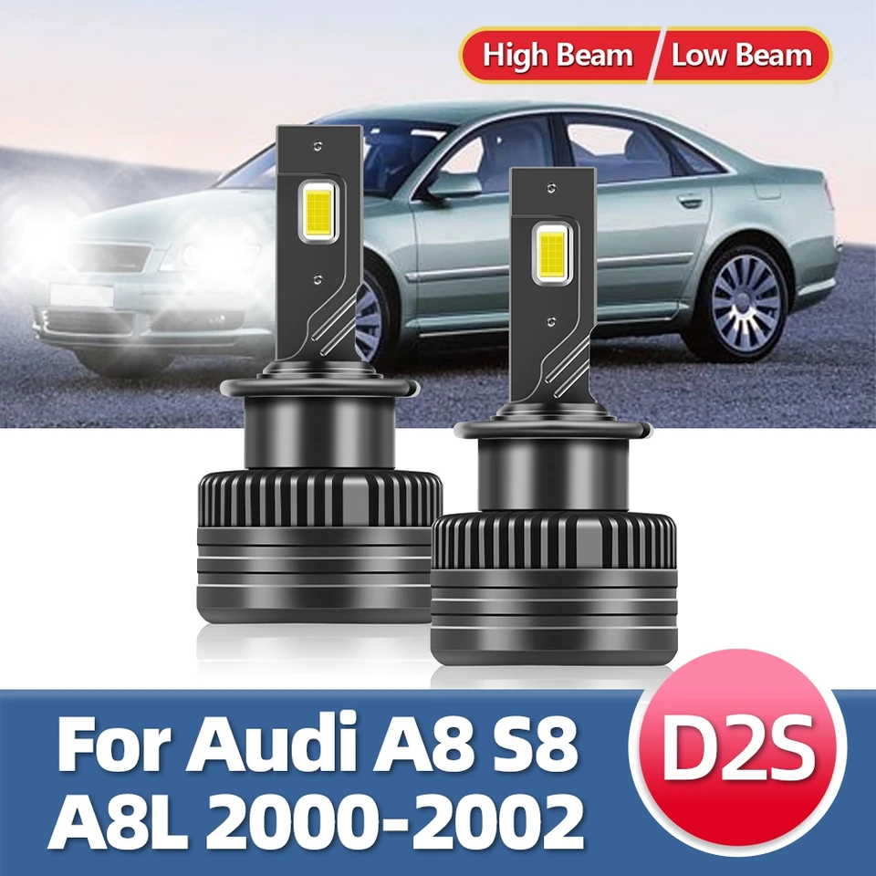 30000LM LED svetlomet 110W vysoký výkon D2S Turbo Lamp 6500K Biela CSP čipová auto svetlo pre Audi A8 S8 A8L 2000 2001 2002