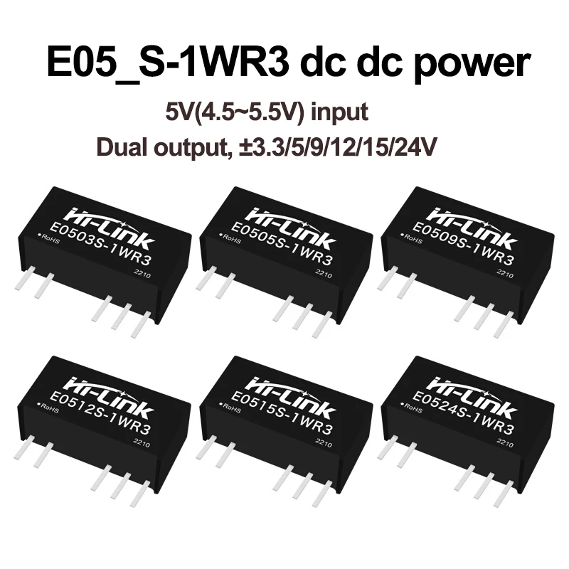 3000VDC Hi-Link Dual Output 4,5 ~ 5,5V E0505S-1WR3 E0512S-1WR3 E0524S-1WR3 1W 3,3/5/9/11/11/12/2211 V DC napájací napájací modul
