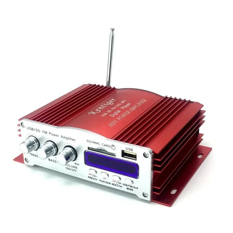 3001 4 kanálový zosilňovač s diaľkovým ovládaním USB/SD Card Player FM Radio 12V5A napájacieho adaptéra a AUX kábel voliteľný
