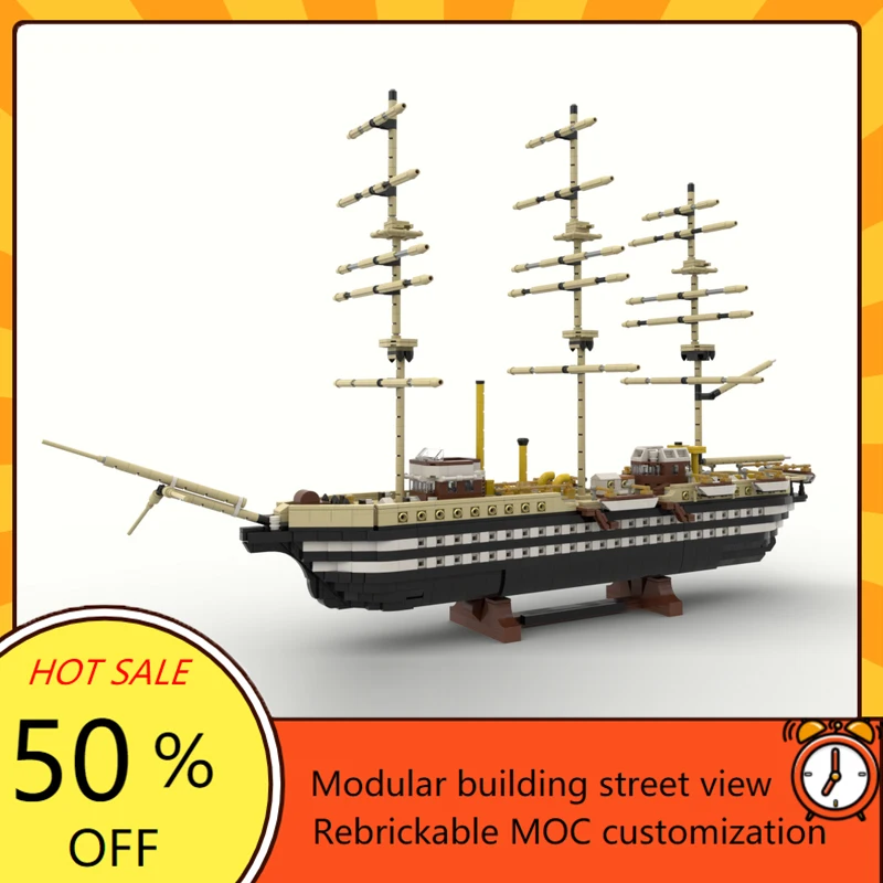 3012ks MOC Amerigo Vespucci Building Blocks Model Warship Model Technické tehly súpravy DIY Zhromaždenie kreatívne detské puzzle hračky vianočné darčeky