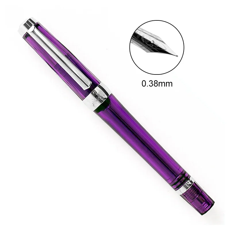 3013 vákuový záporný tlakový fontánový pera Pen Transparentné atramentové pero EF/F NIB 0,38/0,5 mm fontánový obchodný darček