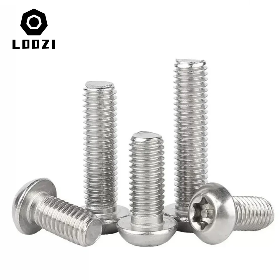 304 Nerezová oceľ Six Loby Torx Button Round Hlava s kolíkom proti krádeži protivládnej bezpečnostnej skrutkovacej skrutke M3 M4 M5 m8 m8 m10 m12