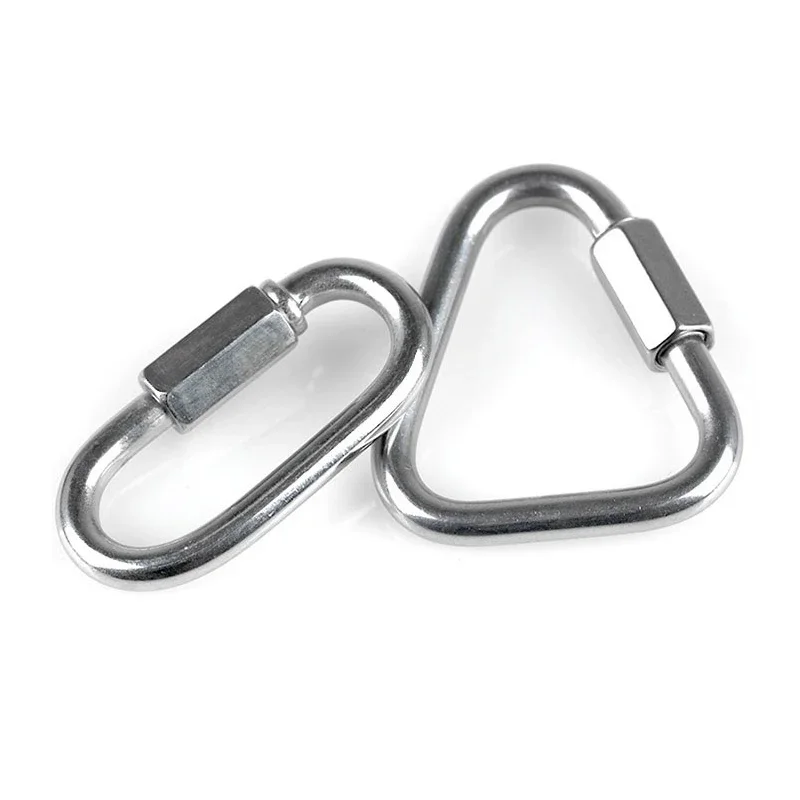 304 Nerezová oceľ skrutkovacia lezenie lezenie spona Carabiner Hasps rýchle spojenie bezpečnostný hák na háčik pripojenie hasp prsteň
