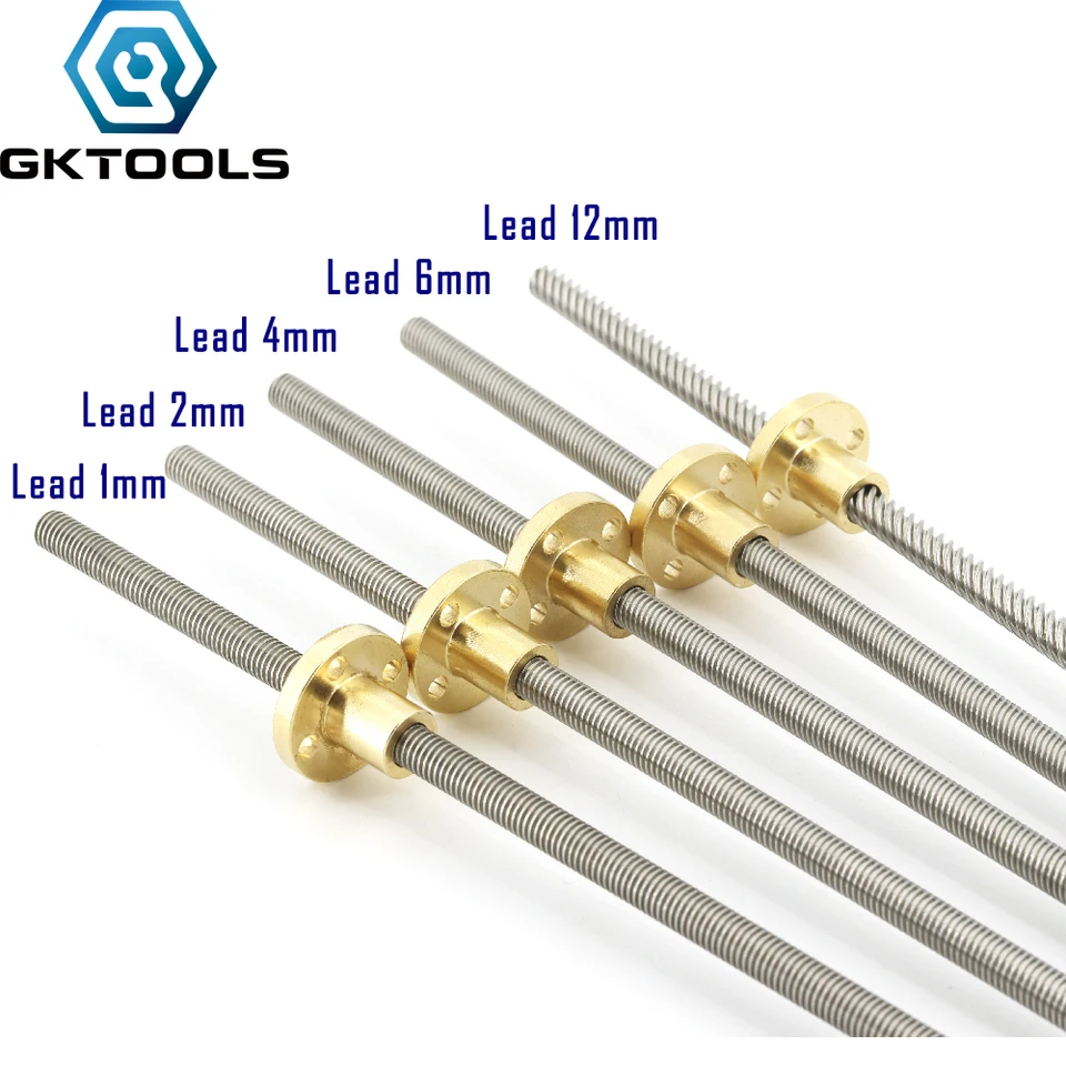 304 Nerezová oceľ T8 Dĺžka skrutky 200 mm olovo 1 mm 2 mm 3 mm 4 mm 10 mm 12 mm 16 mm lichobežník