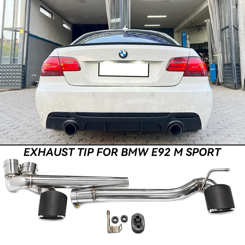 304 Výfuková potrubie z nehrdzavejúcej ocele Double Out Con Sump Hrot pre BMW E90 E92 320I 330I 325I 2006-2016 M Sport Bumper Turn Tip Tip